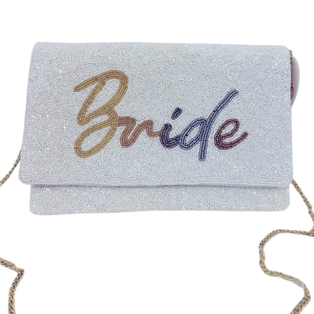 Glass Beaded “Bride” Crossbody/Clutch